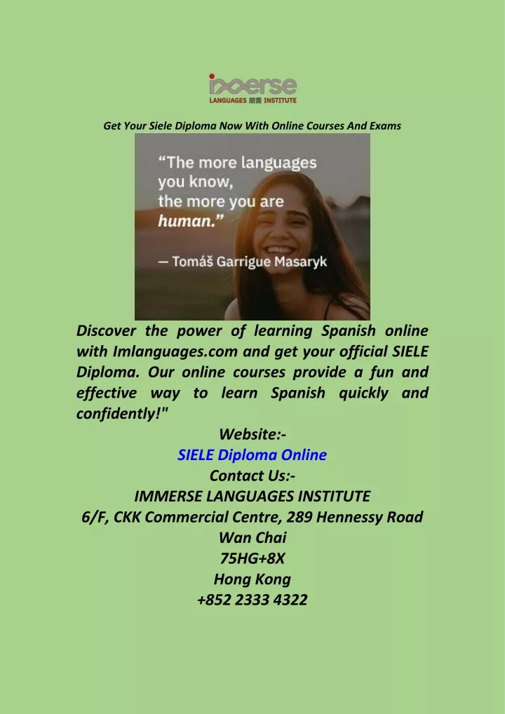 get your siele diploma now with online courses