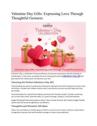 Valentine Day Gifts Expressing Love Through Thoughtful Gestures