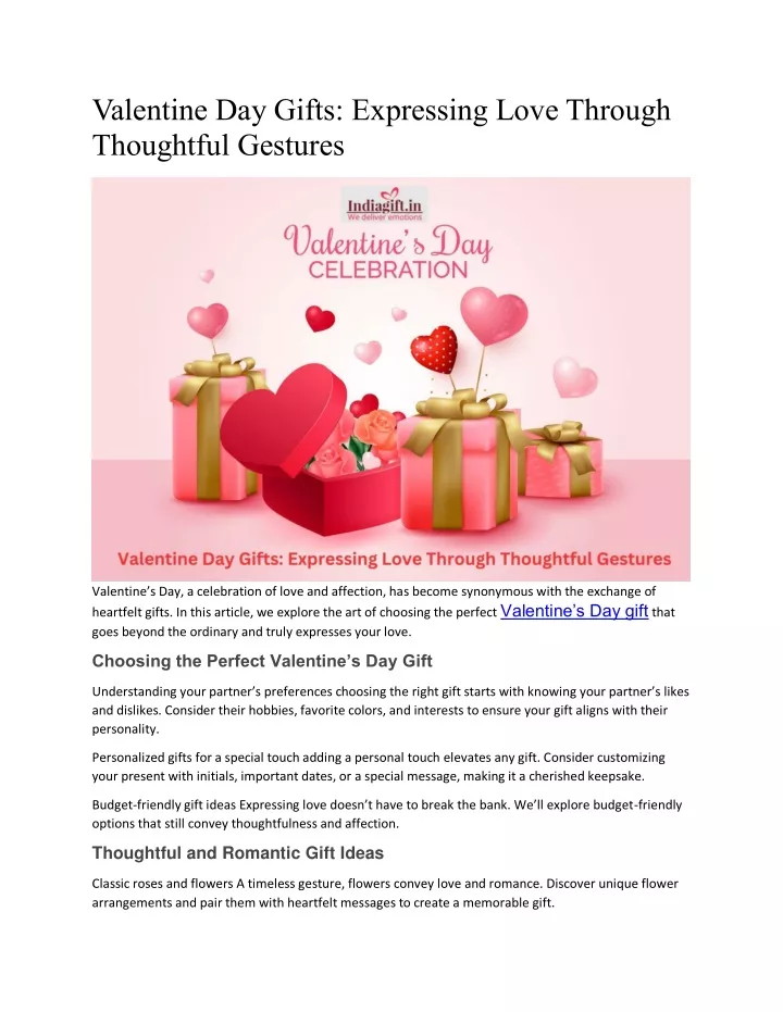 valentine day gifts expressing love through