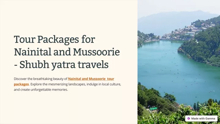 tour packages for nainital and mussoorie shubh