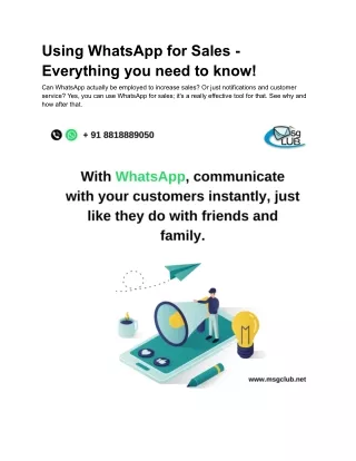 Using WhatsApp for Sales