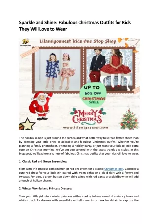 Sparkle and Shine Fabulous Christmas Outfits for Kids They Will Love to Wear