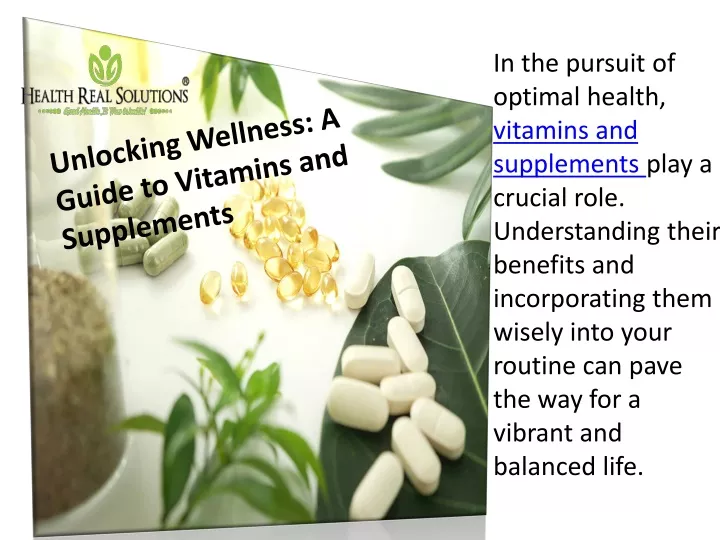 in the pursuit of optimal health vitamins