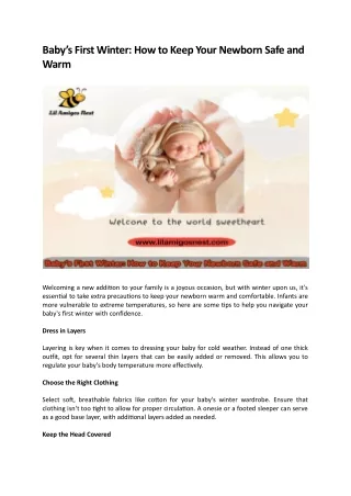 Baby’s First Winter How to Keep Your Newborn Safe and Warm