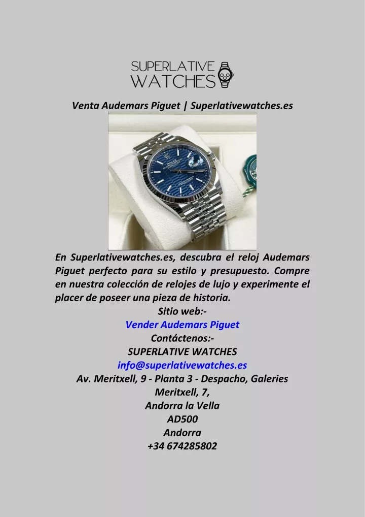 venta audemars piguet superlativewatches es