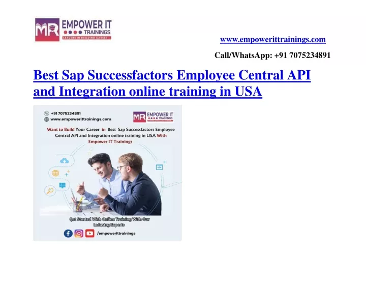 best sap successfactors employee central api and integration online training in usa