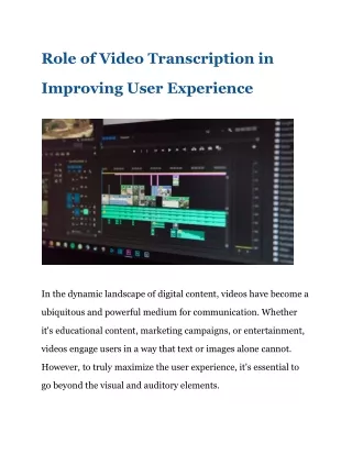 Key Role of Effective Video Transcription To Enhance Traffic