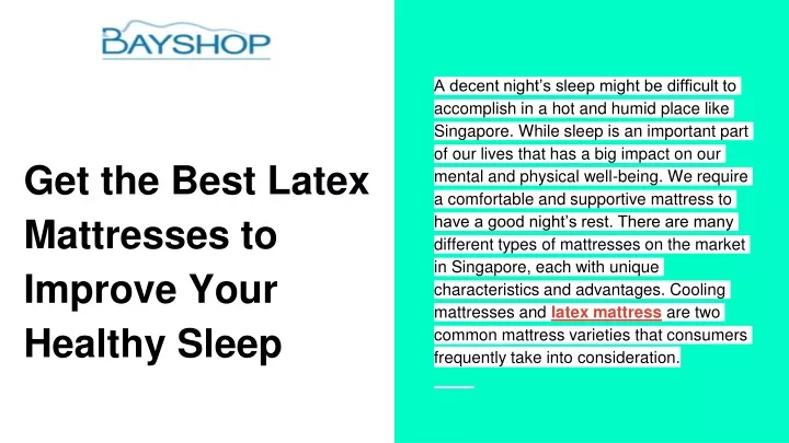 get the best latex mattresses to improve your healthy sleep