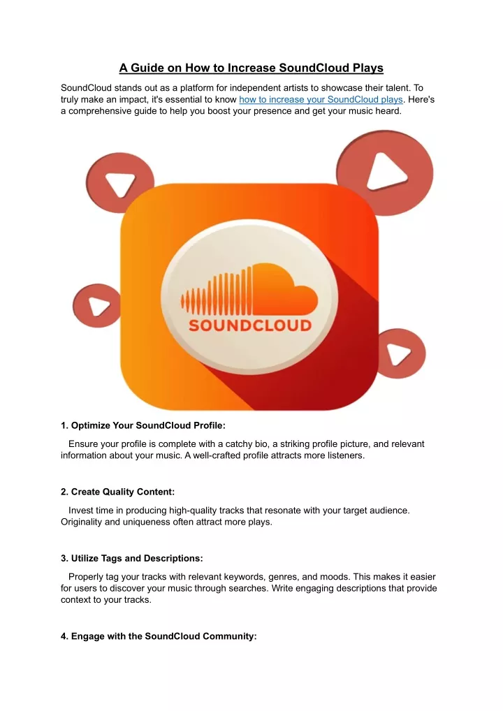 a guide on how to increase soundcloud plays