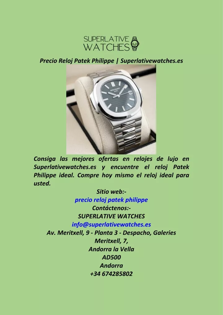 precio reloj patek philippe superlativewatches es