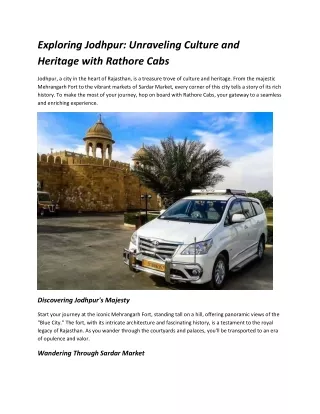 exploring jodhpur unraveling culture and heritage