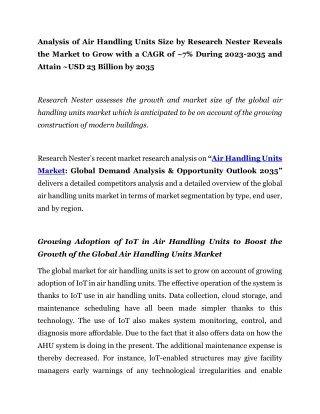 analysis of air handling units size by research