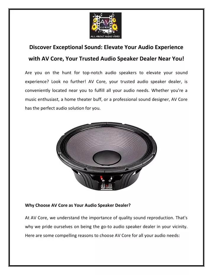 discover exceptional sound elevate your audio