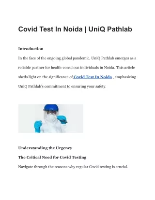 covid test in noida uniq pathlab