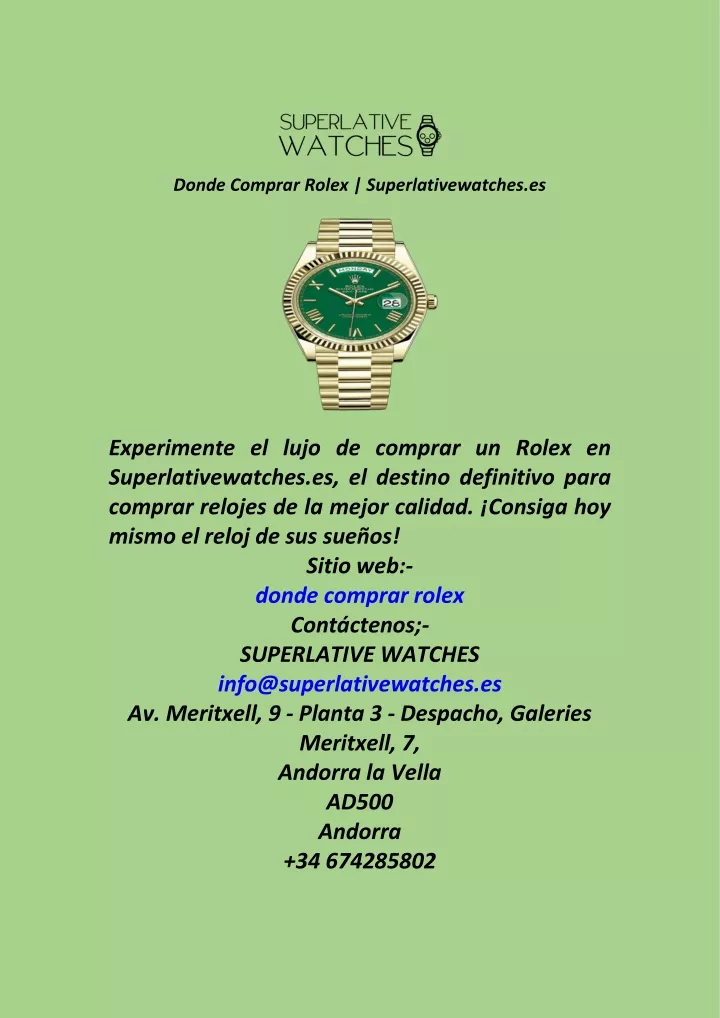 donde comprar rolex superlativewatches es