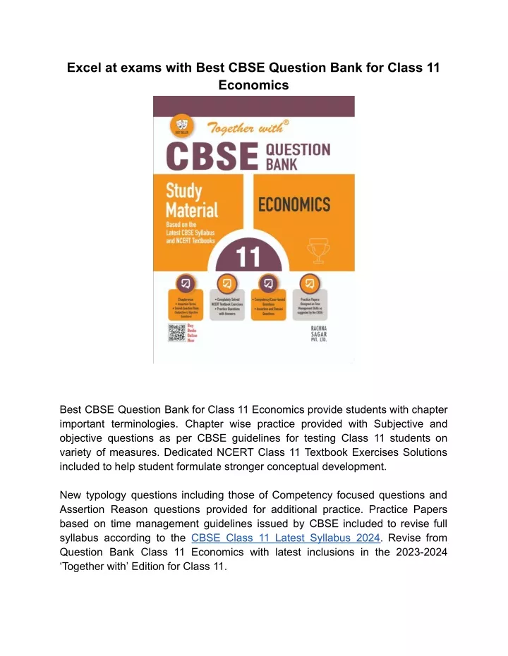 excel at exams with best cbse question bank