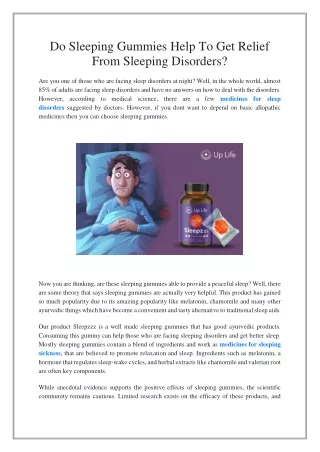 do sleeping gummies help to get relief from