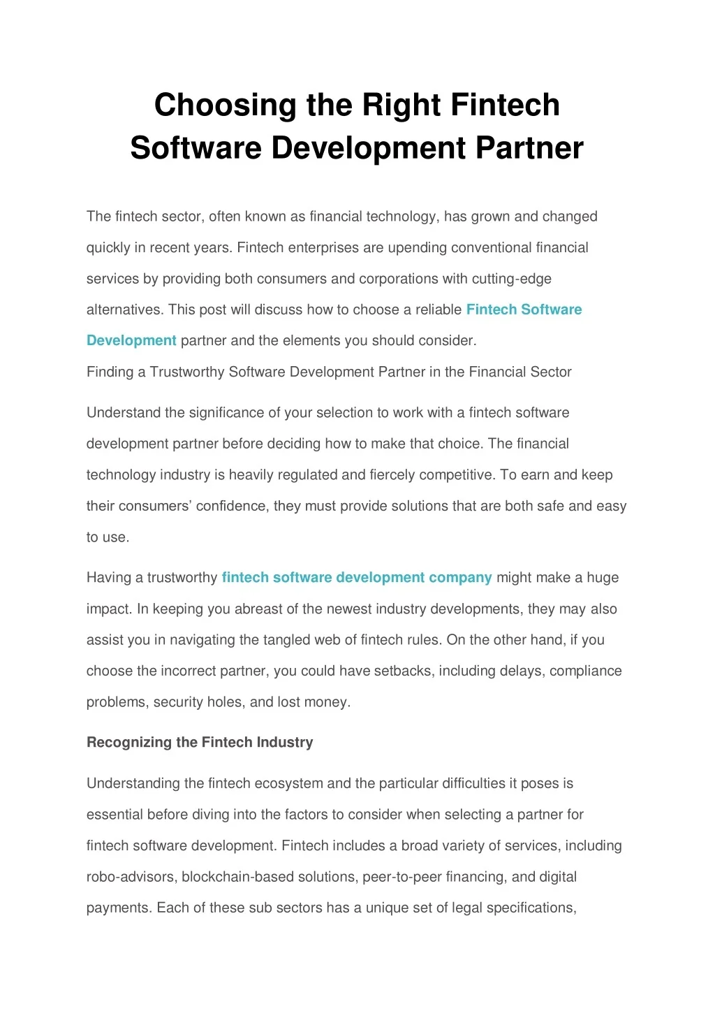PPT - Choosing the Right Fintech Software Development Partner (2 ...