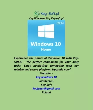 Key Windows 10  Key-soft.pl