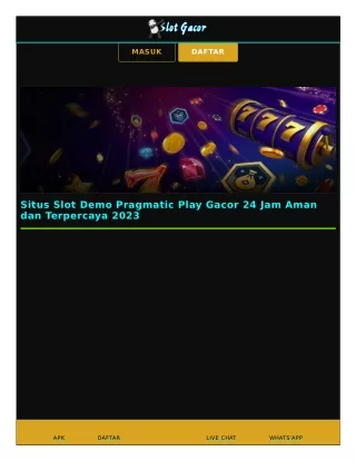 Situs Slot Demo Pragmatic Play Gacor 24 Jam Aman dan Terpercaya 2023