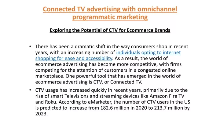 connected tv advertising with omnichannel programmatic marketing