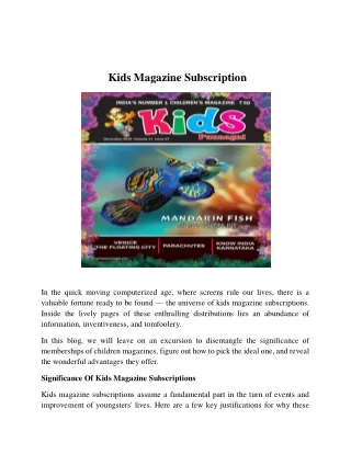 Kids Magazine Subscription