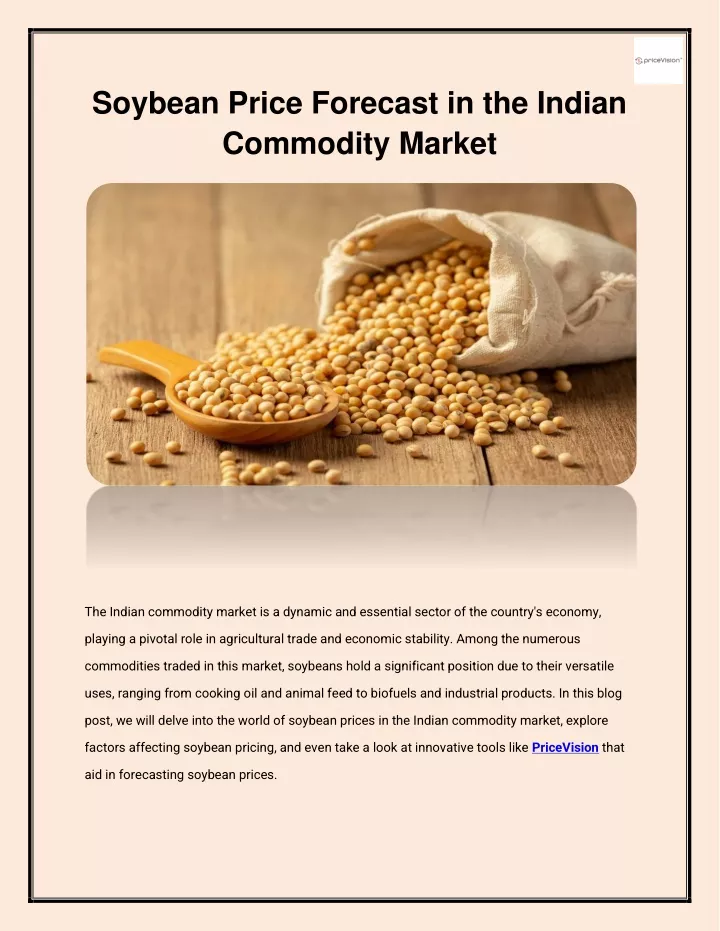 soybean price forecast in the indian commodity
