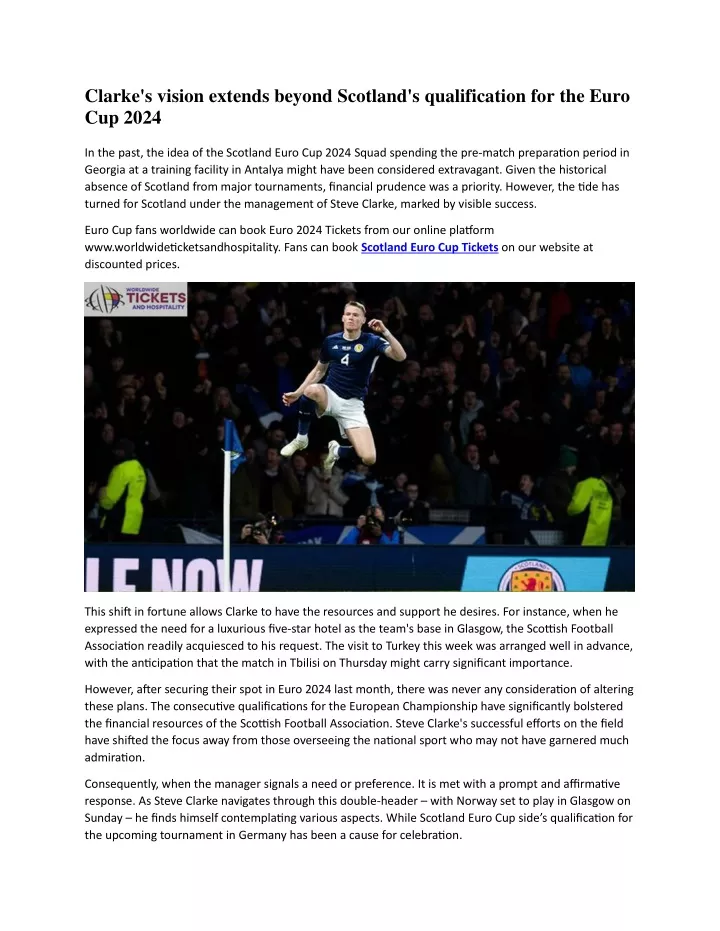 PPT - Clarke's vision extends beyond Scotland's qualification for Euro ...