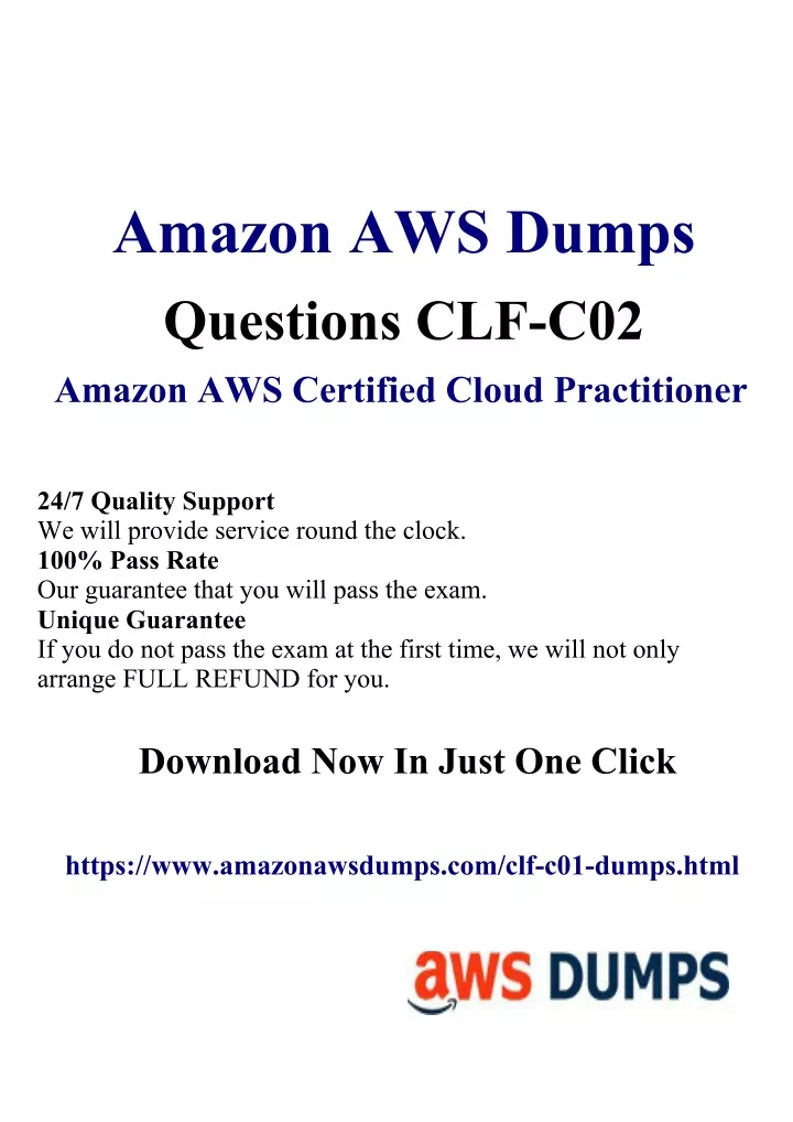 amazon aws dumps questions clf c02 amazon