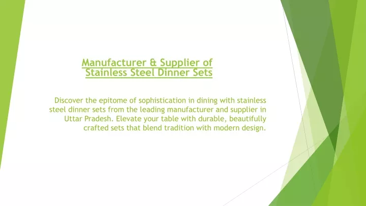 manufacturer supplier of stainless steel dinner sets