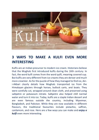 3 Ways to Enjoy a Kulfi
