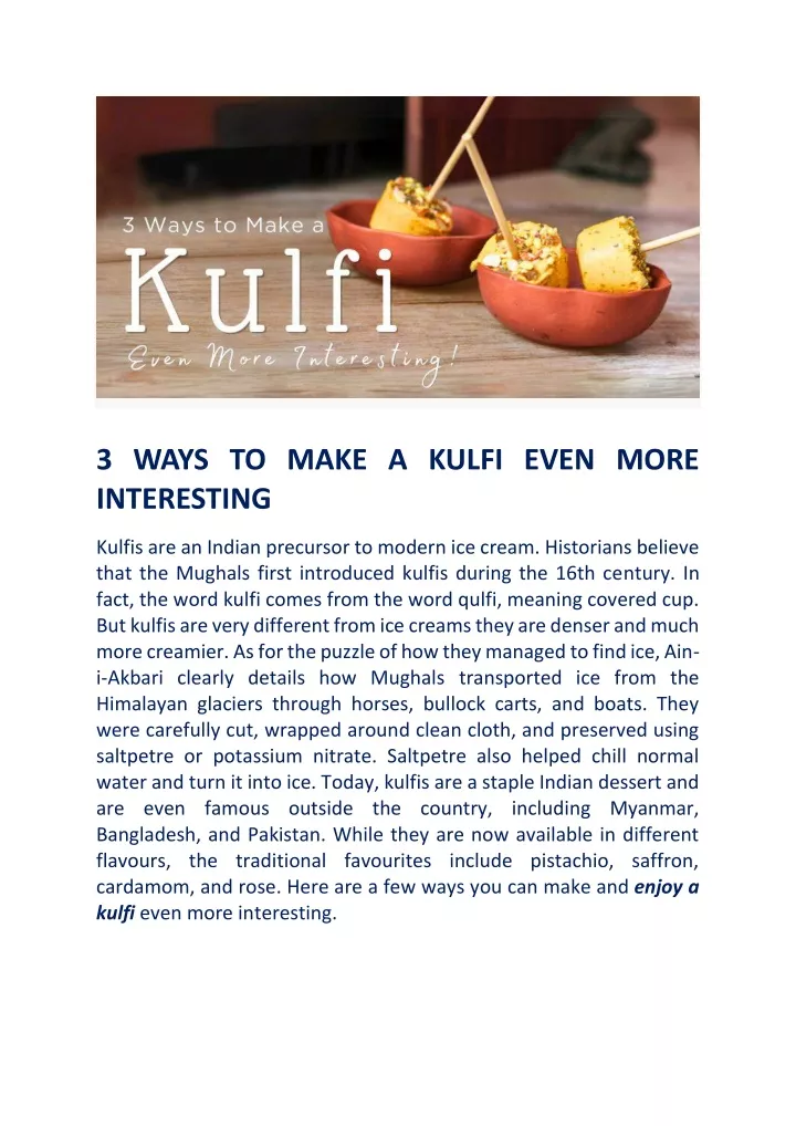 3 ways to make a kulfi even more interesting