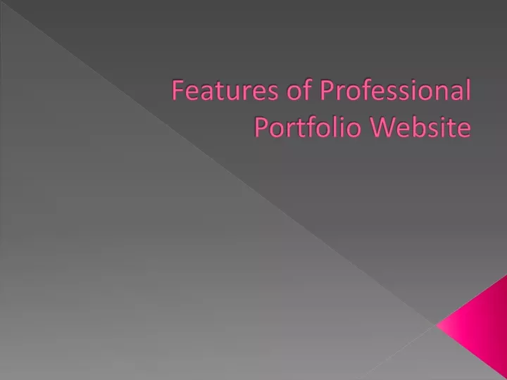 features of professional portfolio website