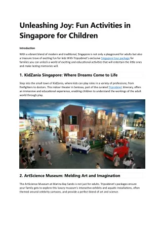 unleashing joy fun activities in singapore