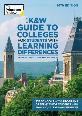 ⭐DOWNLOAD⭐ Book [PDF]  The K&W Guide to Colleges for Students with Learning Diff