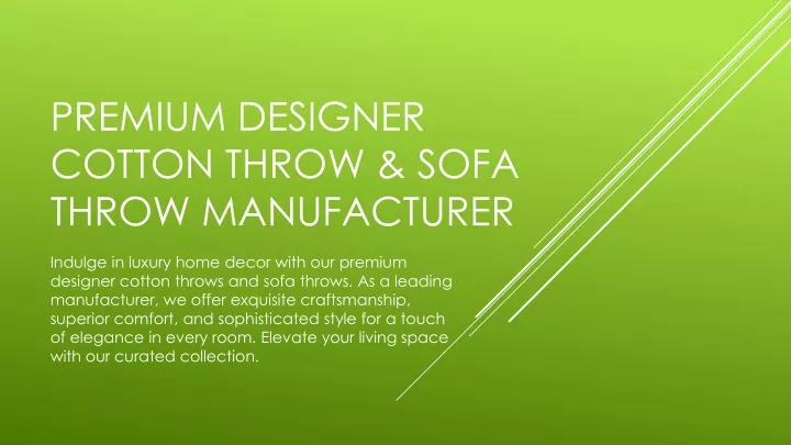 premium designer cotton throw sofa throw manufacturer