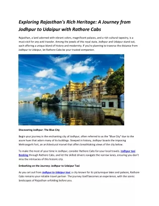 exploring rajasthan s rich heritage a journey