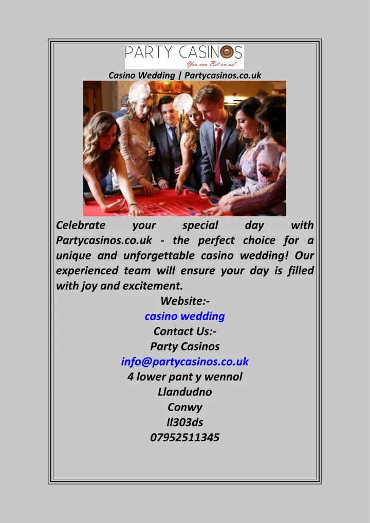 casino wedding partycasinos co uk