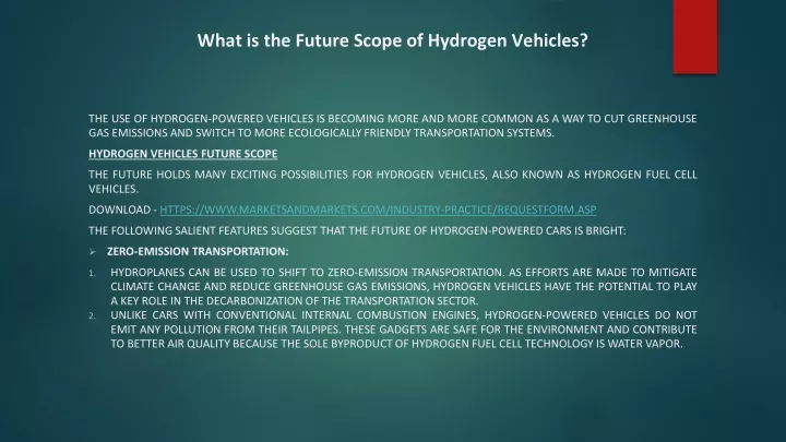 what is the future scope of hydrogen vehicles