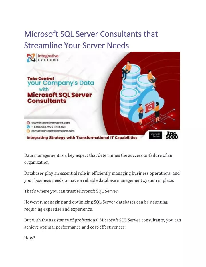 microsoft sql server consultants that microsoft