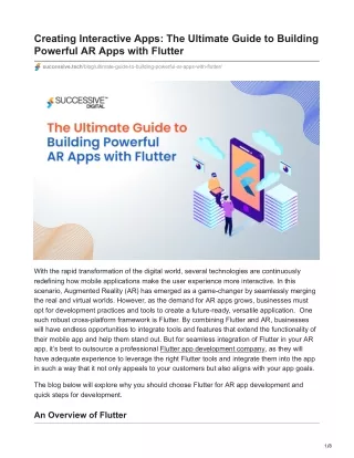 Creating Interactive Apps The Ultimate Guide to Building Powerful AR Apps with Flutter
