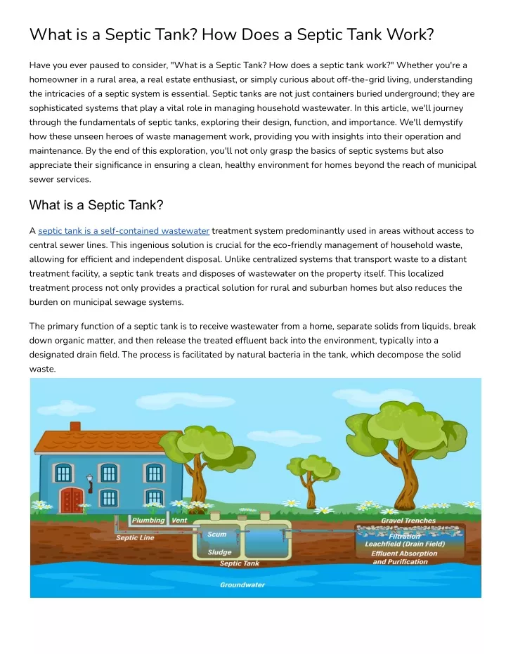 what is a septic tank how does a septic tank work