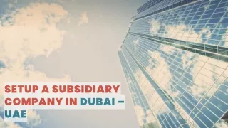 Setup a Subsidiary Company in Dubai
