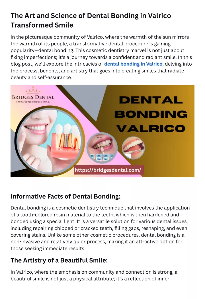 the art and science of dental bonding in valrico