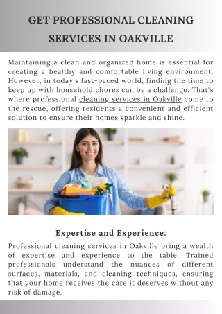 Get Professional Cleaning Services in Oakville