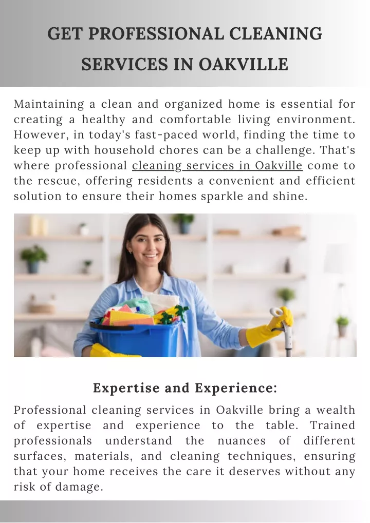 get professional cleaning services in oakville