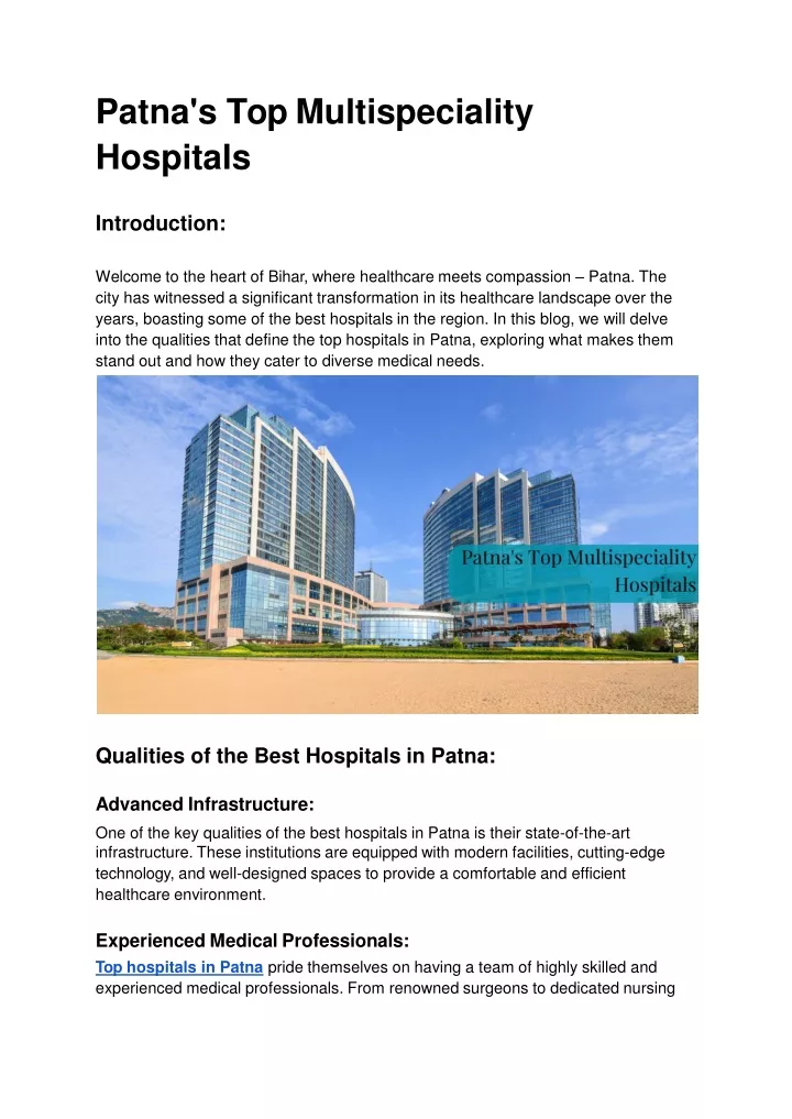 patna s top multispeciality hospitals