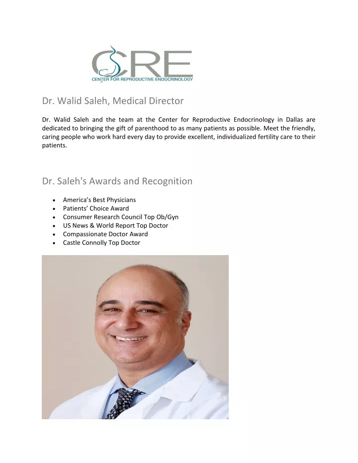 dr walid saleh medical director