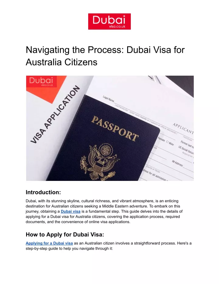 navigating the process dubai visa for australia
