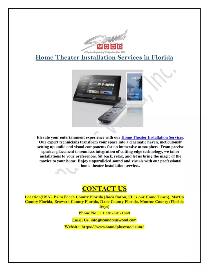 home theater installation services in florida